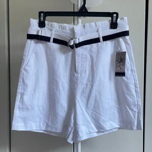 Sofia by Sofia Vergara White Shorts with Black Belt
